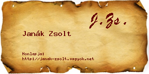 Janák Zsolt névjegykártya